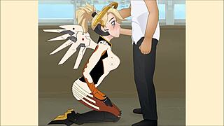 Overwatch Mercy Porn Hentai Super Deepthroat Sdt