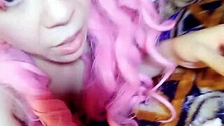 Swallowing monster cock with big tits and blowjob