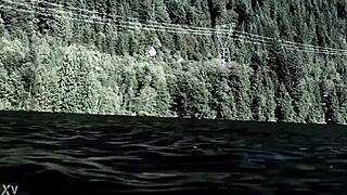 this supernatural sexy bikini blonde swims with natural tits