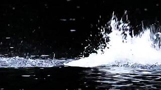 this supernatural sexy bikini blonde swims with natural tits