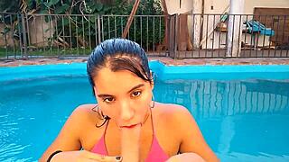 argentina amateur sucks me off by the pool