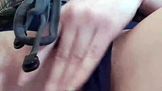 Wow, lonely girl caresses her wet pussy straight to orgasm!