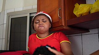 Black ebony spreads big ass for gay christmas action.