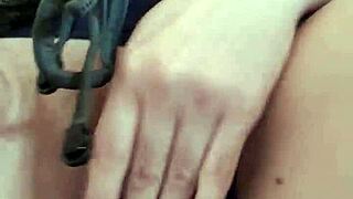 Wow, lonely girl caresses her wet pussy straight to orgasm!