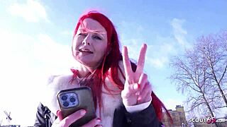 German scout interviews redhead pale milf mina knight for a casting in berlin