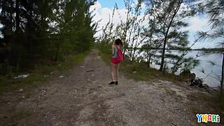 Yngr - Intense Hiking Fuck with Petite Teen Becca Pierce Flashing Small Tits Outdoors