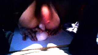 sissy whore rides thick dildo