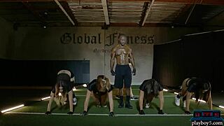 I saw a black teen working out hard at the gym.