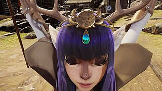 Deer-Girl Freyja Explores Viking Village In 3D Hentai