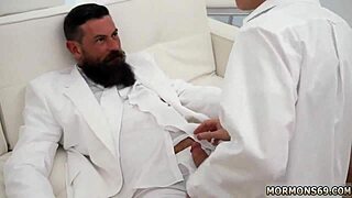 Intense gay sex scene where elders Garrett and Xanders walk into Lloyd's passionate encounter