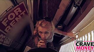 Blonde Teen Needs Cash and Gets Down for It! 💰