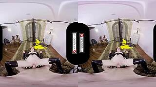 In this batgirl cosplay parody, the bat slut gives a silly blowjob in vr goggles