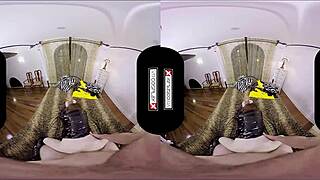 In this batgirl cosplay parody, the bat slut gives a silly blowjob in vr goggles