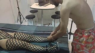 vivi arrived tired, so as a good husband, i gave her oral massage and masturbation