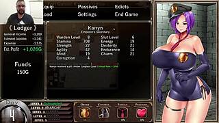 Karryn’s amazing hentai game with female masturbation and big tits