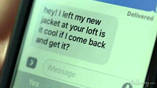 Text interrupts hot lesbian licking 😏