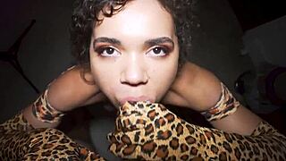 naudi nala's wet bubble blowjob on big black cock gets messy and sloppy