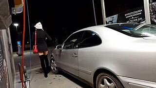 Car Wash Turns Into Unexpected Transsexual Outdoor Encounter