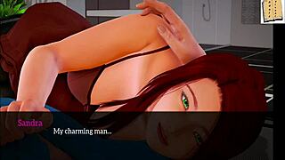 Redhead amateur in family fun with cartoon porn