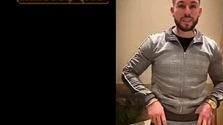 Gay man explores intimate desires in a private bedroom setting