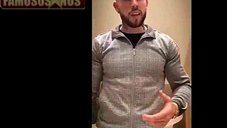 Gay man explores intimate desires in a private bedroom setting