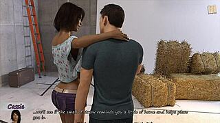 sexy brunette showing off her big fake tits for the camera