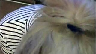 amateur ex-girlfriend takes cum shots on her face from monster cock