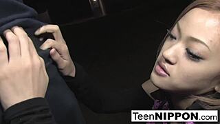 scandalous slut sucking cock and playing with cum