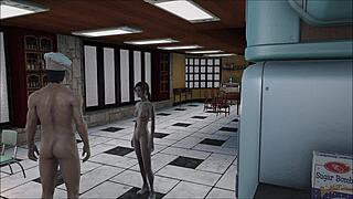 Anime brunette seduces in Fallout 4