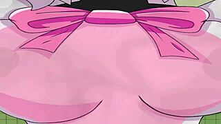 Mangle's big boobs in hentai anime intrigue.
