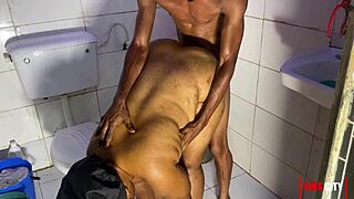 Couple engages in doggystyle sex in bathroom