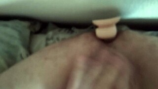 Hetero guy fucks ass with dildo