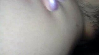 OMG, my wife’s showing off her hairy vagina with legs wide open! 😍