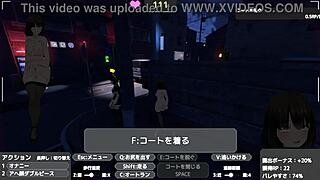 Seleka-san hides her naked body under a coat while masturbating outdoors