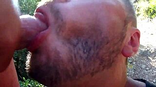 Gay cruising outdoors with public cumshots on beach compilation