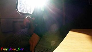 Spontaneous Gay Jerk Off Leads to Intense Cumshot on Train