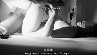 Interracial Cuckold: Wife Fucks Big Black Cock Voyeur