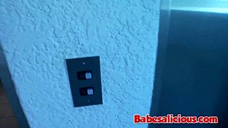 small brunette babe has the time of her life