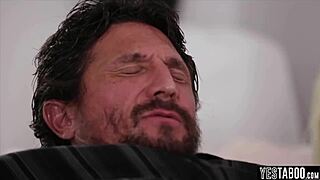 Blonde religious teen intensely bent over for rough doggystyle and blowjob