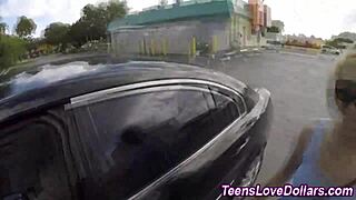 Teen Blonde Splattered with Cum in Public Spot