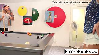 Brooke plays sexy billiards with Van's balls
