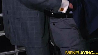 classy businessmen dive into wet blowjobs and rough pounding