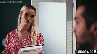 Lana Sharapova stays behind for prom committee, unaware of a secret stalker in classroom