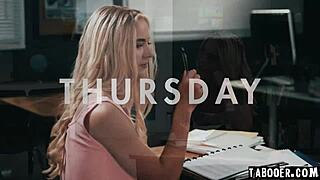 Lana Sharapova stays behind for prom committee, unaware of a secret stalker in classroom