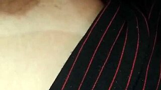 Secretly filming her stunning big tits while she sleeps on me