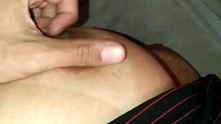 Secretly filming her stunning big tits while she sleeps on me