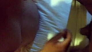 Sucking black shemale's monster cock passionately in lesbian blowjob scene!