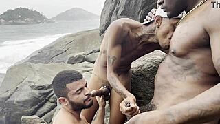 Daddyblack's Monster Cock Surprises Matheus and Yuri Oberon in Gay Assfucking