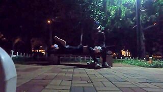 I went for a run and ended up banging a hung guy in the public park