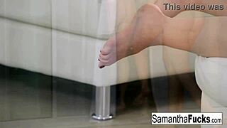 Blonde pornstar lesbians engage in 3-way sex.